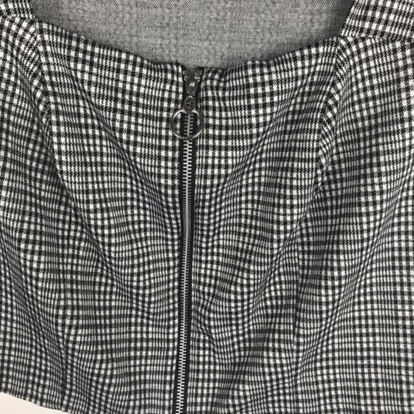 Wild Fable Black White Houndstooth Print Crop Top - Picture 2 of 5